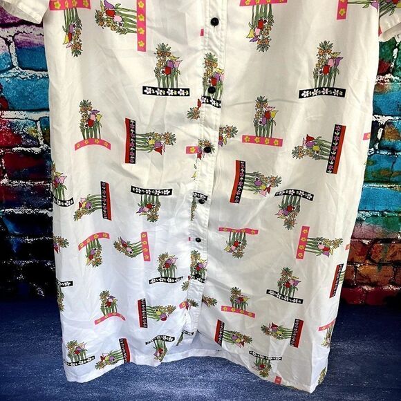 Vintage Herbert Levy Floral Print Button Down House Coat Dress XL - Picture 2 of 14
